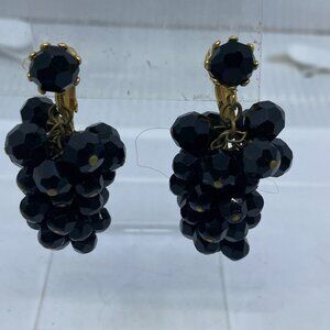 Vtg MIRIAM HASKELL ? dangle glass gothic steampunk Victorian revival earrings